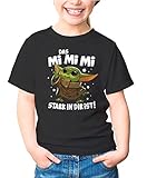 MoonWorks® Kinder T-Shirt Das Mimimi stark in dir ist.Parodie Baby Yoda lustiger Spruch Mädchen schwarz 129-140 (9-10 Jahre)