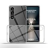 QULLOO Hülle für Sony Xperia 1 VI Case, Crystal Clear Hinten Schutzhülle Transparent Silikon Cover Ultra Dünn Shock Weich TPU Handyhülle Anti-Kratzer Case für Sony Xperia 1 VI,