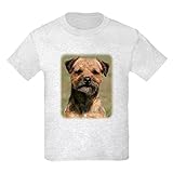 CafePress 9Y325D-038 Kinder-T-Shirt, Motiv Border Terrier Gr. Kinder M, aschgrau