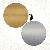 5 x Tortenuntersetzer zweiseitig - GOLD-SILBER spiegelnd - rund - 29 cm Ø Tortenscheibe