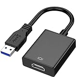 USB zu HDMI Adapter, USB HDMI Konverter kompatibel Mac OS, USB 3.0/2.0 to HDMI Adapter 1080P HD Video Audio Multi Monitor Adapter Konverter für MacBook pro, MAC OS, Windows 7/8/10