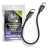 E-Bike 25cm Ladekabel für Smartphones an Bosch Intuvia, Kiox, Nyon (alt) E-Bike Display, Laderichtung vom Display, OTG, für Neue Smartphones mit USB-C wie Samsung, INVID
