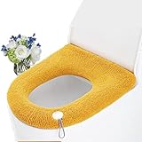 Hebezn 3 Stcs Toilettensitze, Toilettensitz Abdeckung Kissen Badezimmer Weiche Und Warme Waschbare Gelbe Rosa, Abdeckpads Eingebaute Plastikring Universell (Color : B -Yellow)