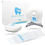 Dr. Dent Bright Zahnbleaching Set | Pro. Zahnaufhellungs-Kit | Sicher & Effektiv | LED-Licht, Aufhellungsgel, Mundschienen, Shade Guide | Für Empfindliche Zähne | Home Bleaching | Top Qualität