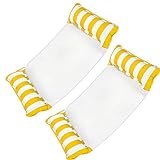 [2Stück] Aufblasbare Wasser Hängematte Pool Float Bed Lounger Stuhl Drifter für Swimmingpool Beach Holiday Party (Yellow*2)