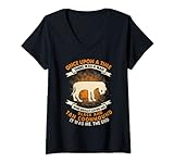 Damen Once Upon Time There Was Man – lustiger schwarzer und hellbrauner Coonhound T-Shirt mit V-Ausschnitt