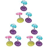 Amosfun 9 Stücke Mini Schwimmt Muster Favors Pads Sommer Spielzeug Aufblasbare Tasse Zufällige Hawaii Form Trinkdekoration Farbe Pool Untersetzer Liefert Pilzmatte Getränk Und Spielzeug