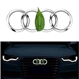 Auto Kühlergrill Stern Emblem, LED Abzeichen, helles Logo für Audi A4 S4 A5 RS5 A6 Q5 Q7 Q8 SQ8 (Silber-【D-273/96】)