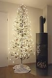 HiLight LED künstlicher Weihnachtsbaum mit 296 warmweißen LEDs und Schneedeko 180 cm braun für Außenbereich geeignet Christbaum Tannenbaum Zweige und Äste Biegsam inkl. Metallständer