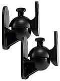 Universal Wandhalter für Lautsprecher Boxen Paar Schwenkbare Wandhalterung Neigbar bis 5Kg 2 Stück Schwarz