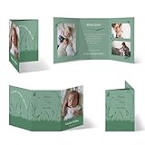 40 x Geburt Danksagungskarten Geburtskarten individuell mit Ihren Fotos und Texten als Klappkarte für Mädchen und Jungen - Wiesenkräuter