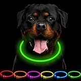 CCWW LED Leuchthalsband Hunde Halsband USB wiederaufladbar - Längenverstellbarer Haustier Sicherheit Kragen für Hunde und Katzen- 3 Modus