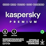 Kaspersky Premium Total Security 2024 | 5 Geräte | 1 Jahr | Anti-Phishing und Firewall | Unbegrenzter VPN | Passwort-Manager | Kindersicherung | 24/7 Unterstützung | PC/Mac/Mobile | Code per Email