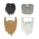 NITAIUN 4 Stück Gefälschte Bärte Schnurrbärte Halloween Lustiger Zubehör Falscher Kostüm Whisker für Weihnachtsfeier Erw
