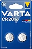 VARTA Batterien Knopfzelle CR2016, 2 Stück, Lithium Coin, 3V, kindersichere Verpackung, für elektronische Kleingeräte - Autoschlüssel, Fernbedienungen, Waagen