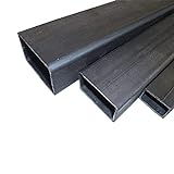 B&T Metall Stahl Rechteckrohr 60 x 40 x 3,0 mm in Längen à 2000 mm +0/-3 mm Flachkantrohr ST37 schwarz roh Hohlprofil Rohstahl