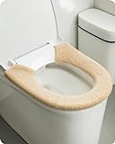 Baffect WC-Sitz Cover Dicker Kissen Pads antibakteriell Luxus Toiletten Warm WC Sitzbezüge Warm WC-Sitz Matte Super Warm Universal, beige