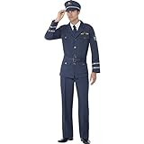 NET TOYS Pilotenkostüm Flieger Kostüm Pilot M 48/50 Piloten Outfit Fliegerkostüm Air Force Flugkapitän Verkleidung