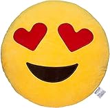 MLIAN Emoji-Kissen, 35 cm, kreatives Smiley, rundes Kissen, niedliches weiches Plüsch-Spielzeug für Auto, Büro, Heimdek