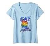 Damen Gay Aquarius Sternzeichen Geburtstag Horoskop Sternbild T-Shirt mit V-Ausschnitt