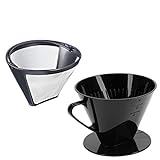 Westmark Kaffee-Set, 2tlg., Dauerfilter + Kaffeefilter Gr.4, Rostfreier Edelstahl/Kunststoff, Kaffee, Four, Silber/Schwarz, 244322E7