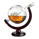 Geschenke 24 Whiskey Karaffe Globus ohne Personalisierung | Geschenk für Whisky-Kenner | Für Schnaps wie Cognac, Brandy, Wodka | Geschenkidee zur Hochzeit, Geburtstag, Vatertag