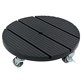 HRB WPC Pflanzenroller witterungsbestaendig 80 kg Tragkraft, Rollbrett Pflanzen, Untersetzer Blumentopf für den Innen- sowie Außenbereich (Rund Ø 30 cm, Anthrazit)