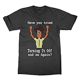 Cliquewear Have You Tried Turning It Off and On Again IT Crowd T-Shirt, Schwarz , 58