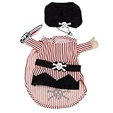 BOLORAMO Piraten-Hundekostüm, hautfreundliches, einzigartiges, universell einsetzbares Katzen-Piraten-Kostüm für einen besonderen Tag(S)