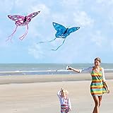 Schmetterling Drachen für Kinder, einfach zu fliegen und zu montieren Drachen Flugdrachen mit bunten Schwanz fur Outdoor Aktivitäten, Schaffung von Erinnerungen mit Familien