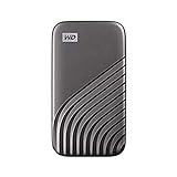 WD My Passport SSD 2 TB mobiler SSD Speicher (NVMe-Technologie, USB-C und USB 3.2 Gen-2 kompatibel, Lesen 1050 MB/s, Schreiben 1000 MB/s) Space-Grau