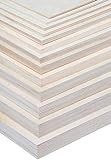 Alsino Bastler Holz Holzplatten zum Basteln DIY Heimwerker Multiplexplatte Zuschnitt Sperrholz-Platten Holz Massiv Naturfarbe unbehandelt
