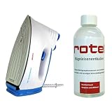 Rotel Professional Extra Original Dampfbügeleisen Blau mit Keramiksohle / 800W / isolierter Tank 300ml mit Rotel Bügeleisenentkalker 500