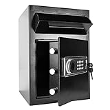 70L Sicherheit Business Safe und Lock Box mit digitalem Tastenfeld, Drop Slot Safes mit Front Load Drop Box für Geld und Post, Business