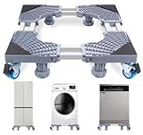 Waschmaschine Untergestell mit 4 Füße, Waschmaschinenzubehör für Waschmaschine und Trockner Wäschetrockner, Trocknerzubehör, Waschmaschinensockel Einstellbare Größe, 45-68