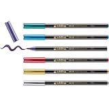 edding 1340 Metallic Pinselstift - 6er-Set - flexible Pinselfeder 1-6 mm - Metallic marker zum Schreiben, Zeichnen und Skizzieren - hohe Deckkraft auch auf dunklem Papier