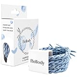 Bellody® Original Haargummis - Stylisch geflochtener Haargummi mit starkem Halt (4er Set - Seychelles Blue) - Damen Haarschmuck in Hell Blau