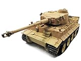 HENG LONG RC Panzer Tiger I Wüstentarn, Kommplett aus Metall, Lackierte Scale Version - Desert Yellow 1:16, True Sound, 2,4GHz