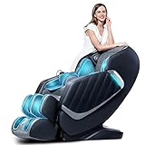 HealthRelife Massagesessel für den ganzen Körper Intelligenter Massagestuhl Zero Gravity 3D-Robotische Hände mit SL-Schiene Relaxsessel Bluetooth-Lautsprecher Schwarz