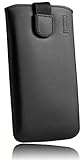 mumbi Echt Ledertasche kompatibel mit Huawei P8 Lite 2017 Hülle Leder Tasche Case Wallet, schwarz