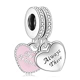 LaMenars Beste Freunde Liebe Charms 925 Silber für Frauen Familie Freundin Mutter Liebhaber Schwester Anhänger Charm Geeignet für Frauen Armbänder und Halsketten Geburtstag