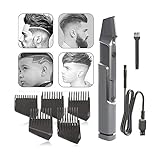 Haarschneider Herren, Haarschneidemaschine Profi USB-Wiederaufladbar Schneidet, Trimmt, Stylt–Hair, Face & Body Trimmer, 5 Aufsätze Haarschneidemaschine (Color : Gray)