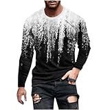 SMUXP Herren-Lauf-Shirts, Sport, langärmelig, athletisch, Rundhalsausschnitt, Farbverlauf, Ombré-Tops, Activewear-Shirts und T-Shirts, klassische Passform, 4#Weiß, 3XL