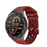 UKDSDGQ Smartwatch, Fitness Tracker mit 1,28'' 2.5D OLED Display, IP67 Wasserdicht Fitness Armbanduhr mit Pulsuhr, Schrittzähler, Schlafmonitor, Damen Herren Sportuhr für Android iOS (Rot)