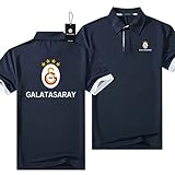 GXEBOPS Galatasaray Herren Polo T-Shirt Kurzarm Casual Outdoor Sportswear Revers T-Shirt Bluse/B/XXL