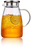 YANRUI Teekanne Teekanne Liter Karaffe Saftbehälter mit Deckel Wasserflasche Pitcher-Free Glasglas Wasserkaraffe - BPA frei Glaskanne und Wasserkaraffe Tee Krug Spout (Size : 1200ml)