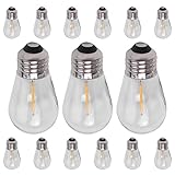 Fangxuee 15 Packungen 3V LED S14 GlüHbirnen Splitterfrei Draussen Solar Schnur Licht GlüHbirnen W