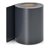 Juskys PVC Sichtschutzstreifen Doppelstabmatten Zaun - 35m x 19 cm - 30 Befestigungsclips - anthrazit - Zaunfolie Sichtschutz Windschutz Garten G