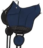 Equinate Reitpad Toledo aus Mikrofaser Navy - Bareback Pad mit pflegeleichter Neopren Unterseite - Reitkissen Baumloser S
