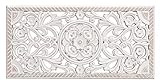 Meinposten. Wandornament Holz weiß 60x30 cm shabby Landhaus Ornament Holzornament Holzbild